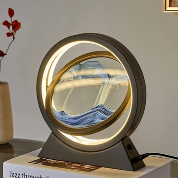Malowanie Piaskiem 3D Obracania Dynamiczny Klepsydra Art Lampka Nocna Led