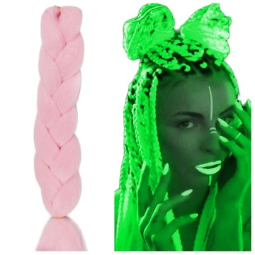 Włosy SYNTETYCZNE do warkoczyków KOLOROWE warkoczyki DOCZEPIANE ŚWIECĄCE
