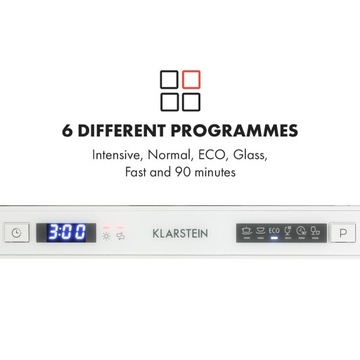 МИНИ-ВСТРАИВАЕМАЯ ПОСУДОМОЕЧНАЯ МАШИНА KLARSTEIN 6 КОМПЛЕКТ 6 ПРОГРАММ БЕЛЫЙ