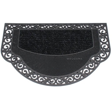 WYCIERACZKA WEJŚCIOWA POD DRZWI CZARNA GUMOWA MATA ZEWNĘTRZNA MOCNA 45X70