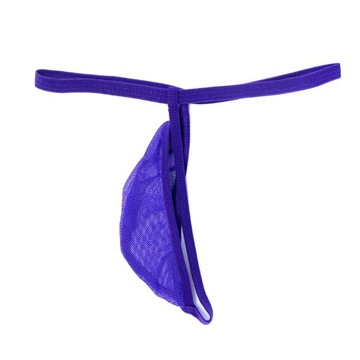 Modne seksowne męskie fioletowe stringi z kie