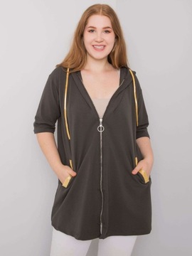 BLUZA DAMSKA bawełna PLUS SIZE KAPTUREM rozpinana