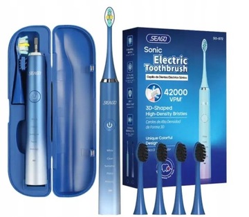 SZCZOTECZKA DO ZĘBÓW SONICZNA SEAGO SG-972 , 5 KOŃCÓWEK + ETUI NEV
