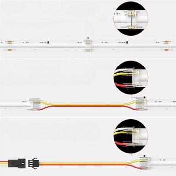 РАЗЪЕМЫ ДЛЯ RGB ПОЛОСКИ COB НАБОР СВЕТОДИОДНЫХ ЛЕНТ 12 ММ УСТАНОВКА РАЗЪЕМА