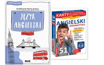 Język angielski Graficzne karty 1-3+GRAMATYKA kart