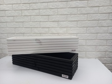 Деревянный вазон с рейками и вставкой 60 см.