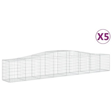 Kosz gabionowy 400x50x60/80 cm srebrny 3,5 mm