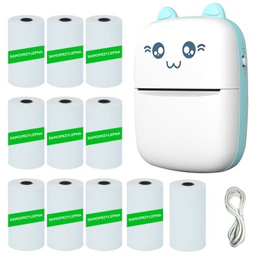 DRUKUŚ MINI DRUAKRKA TERMICZNA PRZENOŚNA DO ZDJĘĆ +10 ROLEK SAMOPRZYLEPNYCH