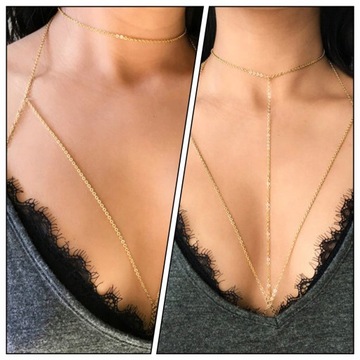 Body Bikini z łańcuszkiem w talii zroszony 5 szt