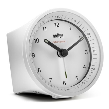 Zegar budzik Braun biały 8cm + 1x Bateria AA