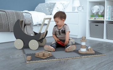 Складной плюшевый развивающий коврик для детей PUZZLE TULANO Gioco 45 Grey