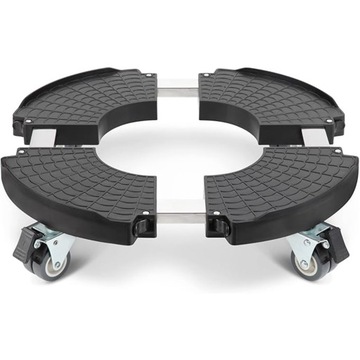 ПЛАТФОРМА ПОДСТАВКА ДЛЯ РАСТЕНИЙ ГОРШКИ НА КОЛЕСАХ 150 КГ РЕГУЛИРУЕМАЯ 35-48 СМ ЧЕРНАЯ