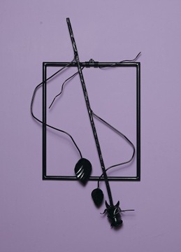 obraz z metalu róża,dekoracja zawieszka ścienna z drutu,róża z metalu