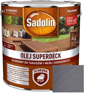 SADOLIN OLEJ SUPERDECK DO DREWNA I TARASÓW ANTRACYT 2.5L