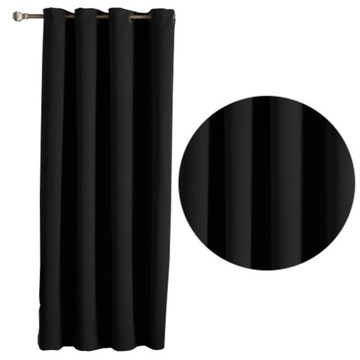 GRUBA ZASŁONA BLACKOUT 175x245 ZASŁONY czarny