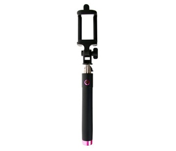 SELFIE STICK CABLE Z WYZWALACZEM MT5508P RÓŻOWY