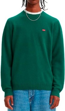 Levi's sweter męski długi rękaw zielony wełniany rozmiar L