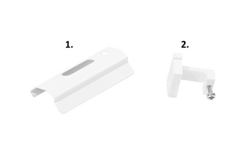 Угол через дугу карниза из белого алюминиевого рельса