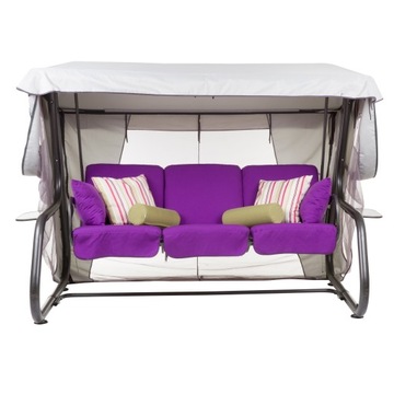 461142 Huśtawka ogrodowa metalowa z moskitierą Patio Venezia Lux dla 4 osób