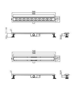 ЛИНЕЙНЫЙ СЛИВ ПОД ПЛИТКУ 50 СМ СТАЛЬ СИФОН 2в1 ДУШЕВОЙ ПОДДОН ENTERO