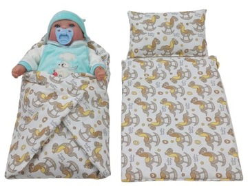 POŚCIEL + ROŻEK/BECIK DLA LALKI BOBAS, BABY BORN