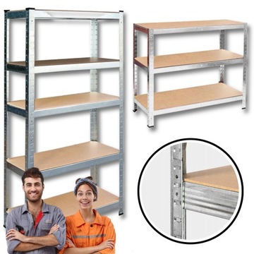 REGAŁ MAGAZYNOWY GARAŻOWY 2w1 METALOWY 150x75x30cm DUŻY MOCNY SOLIDNY