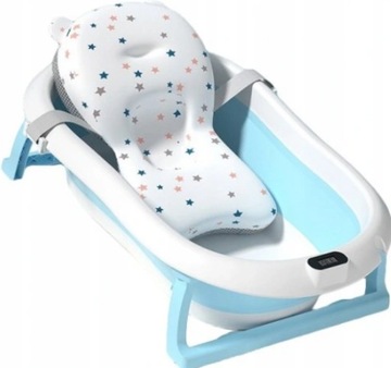 WANIENKA SKŁADANA SILIKONOWA Z TERMOMETREM LCD + PODUSZKA ZAGŁÓWEK WANNA