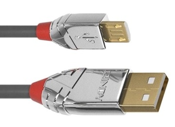 Lindy 36653 USB 2.0 A — линейный кабель Micro-B Cromo — 3 м