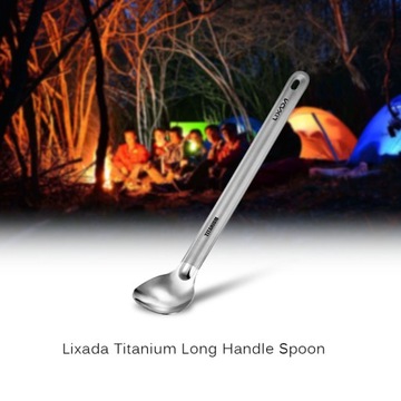 Длинные ручки ложек Lixada из титана с полированной отделкой.