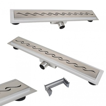 Odpływ liniowy DECOR WAVE 90 Głęboki zasobnik