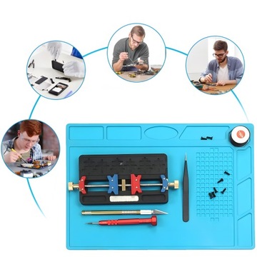 MATA STOŁOWA ANTYSTATYCZNA DO LUTOWANIA SILIKONOWA Z ORGANIZEREM 320x230mm