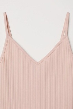 H&M Krótki dżersejowy top bluzka V-neck 34 XS