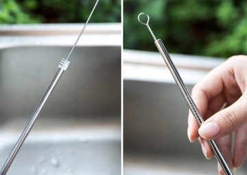 МНОГОРАЗОВЫЕ СТАЛЬНЫЕ ТРУБКИ СОЛОМКИ, МЕТАЛЛ 10 шт.