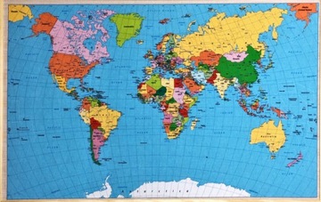 Tablica korkowa 90*60cm obraz na korku mapa świata