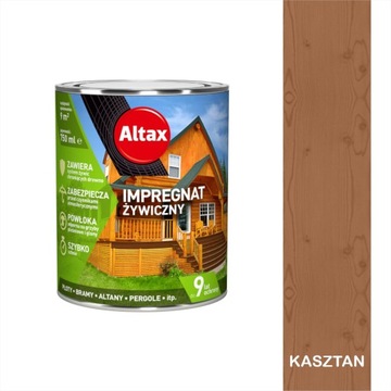 ALTAX Impregnat do drewna żywiczny KASZTAN 0,75L impregnat żywiczny 9 LAT