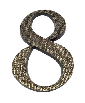 CYFRA NA DOM 20 CM ZŁOTA CZERŃ 100 % MOSIĄDZ 8