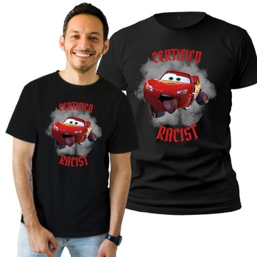 Koszulka Męska z Nadrukiem Bawełniany T-shirt na Prezent Certified Racist L