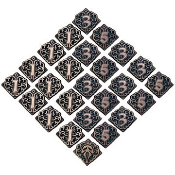 POCZYTALNOŚĆ SANITY ZESTAW 24 METALOWYCH MONET ZAMIENNIK DO ARKHAM HORROR