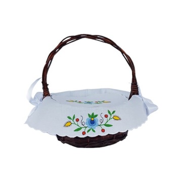 SERWETKA DO KOSZYCZKA NA ŚWIĘCONKĘ FOLK - HAFT KASZUBSKI - KWIATY