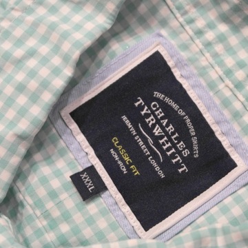 CHARLES TYRWHITT _ ORYGINALNA W KRATĘ KRÓTKA KOSZULA Z LOGO _ XXXL