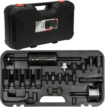 YATO ZESTAW ŚCIĄGACZ BEZWŁADNOŚCIOWY DO WTRYSKIWACZY 22 ELEMENTY YT-06175