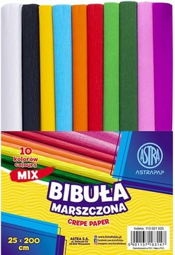 ASTRA BIBUŁA MARSZCZONA KREPINA 10 KOLORÓW STANDARDOWYCH 25X200 CM