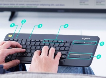 Клавиатура LOGITECH K400 Plus серая