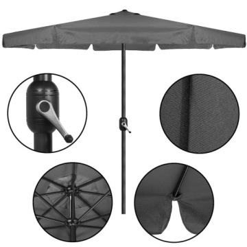 БОЛЬШОЙ ОТКРЫТЫЙ САДОВЫЙ ПАРАЗОЛЬ GRY GRIPPED POWERFUL XXL 410cm WITH CRAB SOLID