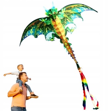 MEGA DUŻY LATAWIEC SMOK DŁUGI OGON 150 CM x 520 CM