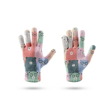Panda Printing Women Men Gloves Winter Anti-Skid