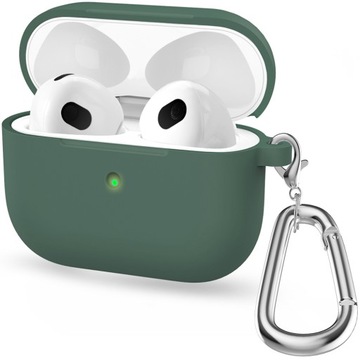 ETUI SILIKONOWE DO APPLE AIRPODS PRO 1 COVER CASE KARABIŃCZYK - OLIVE GREEN