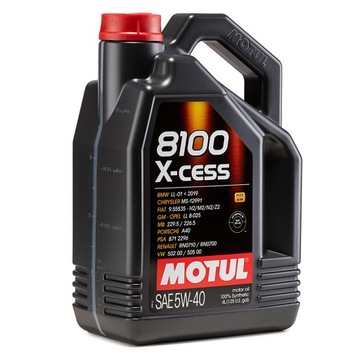 Olej silnikowy syntetyczny MOTUL 8100 X-cess 5W40 4L A3/B4 VW 502.00/505.00