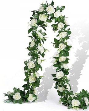 2 STZ sztuczne kwiaty girlanda róży wiszace 220cm