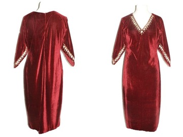 welurowa sukienka boho orient India hafty 42 44
